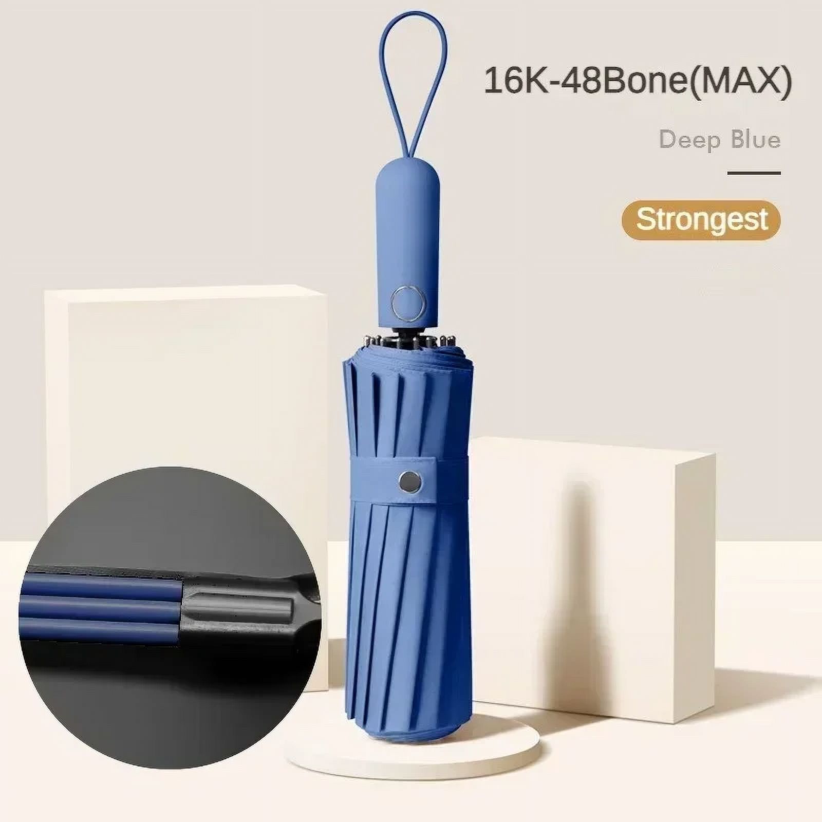 Windproof Strong Men‘s Umbrella Reinforced 48 Bone Sun UV Protection