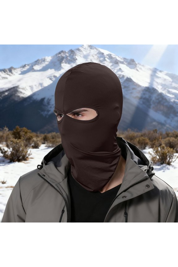 Windproof Sun Protective Scarf for Winter Snowboard Cycling Outdoor Activities Coffee One Size
