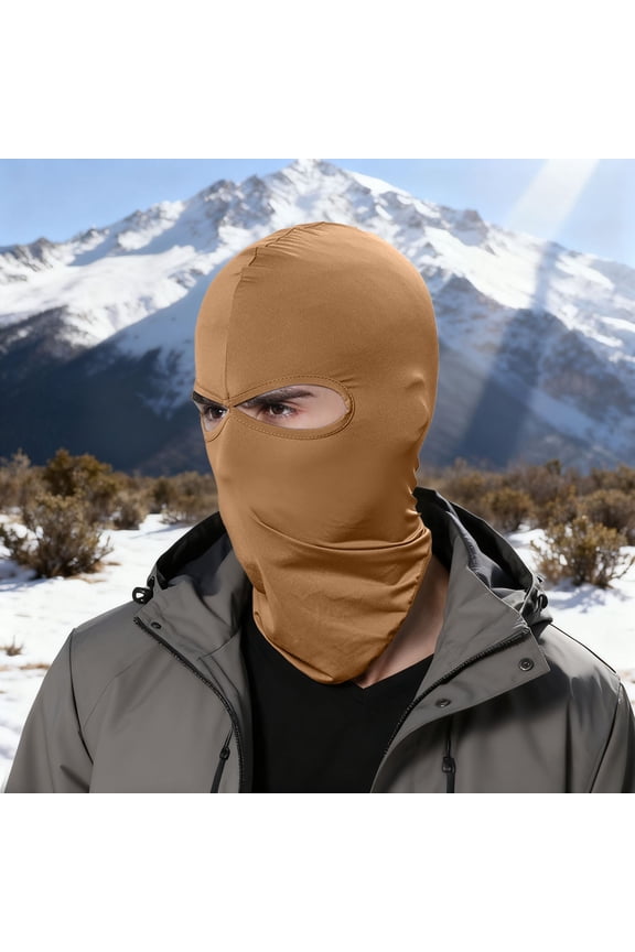 Windproof Sun Protective Scarf for Winter Snowboard Cycling Outdoor Activities Khaki One Size
