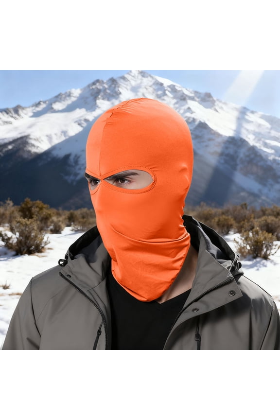Windproof Sun Protective Scarf for Winter Snowboard Cycling Outdoor Activities Orange One Size