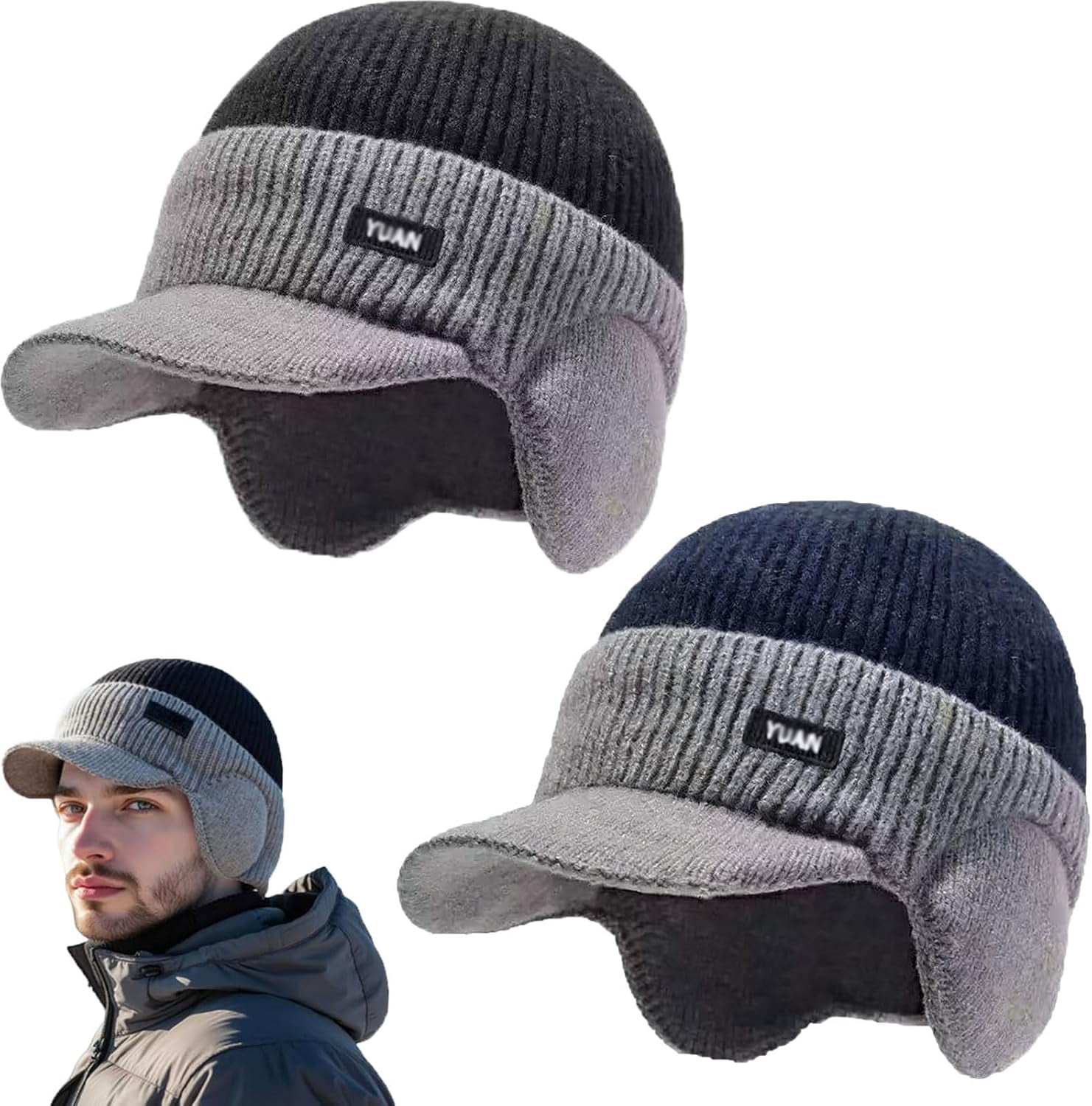 Windproof Thermal Cap with Visor, Ultimate Cold Protection Winter ...