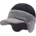 thumbnail image 1 of Windproof Thermal Cap with Visor, Fleece-Lined Mens Winter Beanie Earflap Hat for Ultimate Cold Protection, 1 of 6