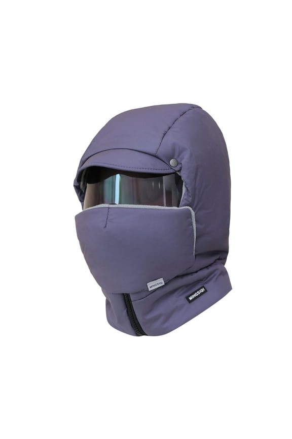 Windproof Full Cover Ski Cap with Glasses for Men Women - Thermal Thick Winter Hat for Outdoor Riding Camping Snow Sports