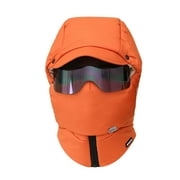 Windproof Full Cover Ski Cap with Glasses for Men Women - Thermal Thick Winter Hat for Outdoor Riding Camping Snow Sports
