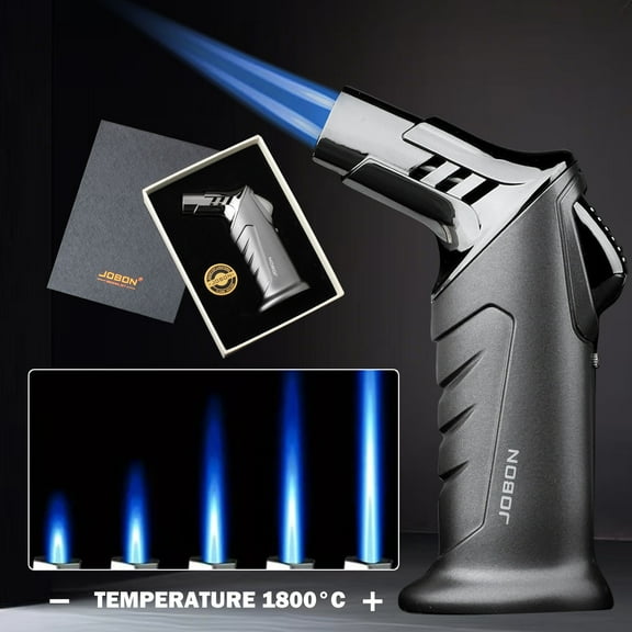 Windproof Torch Lighter, Refillable Gas for BBQ, Candles - Perfect Gift for Boyfriends, Fathers,or Outdoor Fun & Gifts! Turbo Charged Refillable Gas Ignite for BBQ, Baking, Crafts And Solder