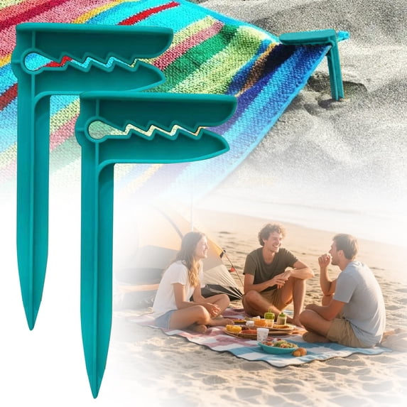 Windproof Towel Clips, 2-Pack Plastic Beach Towel Holders, Deep-Grip Clips for Securing Towels, Camping Mats & Fabrics