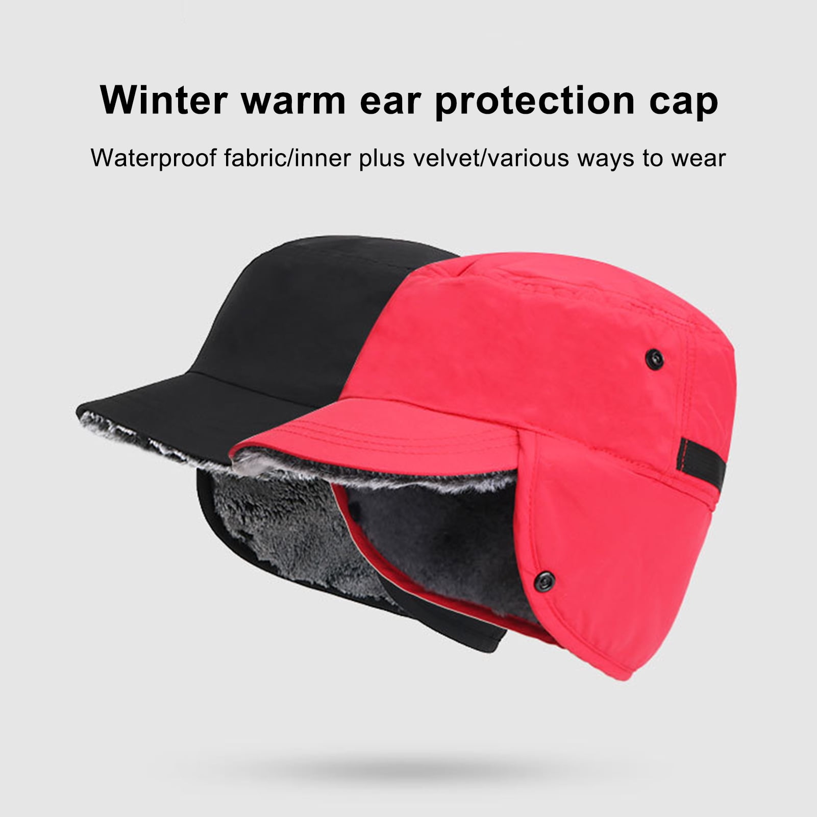 Windproof Trapper Hat Mens Womens Bomber Hats Outdoor Sports Winter