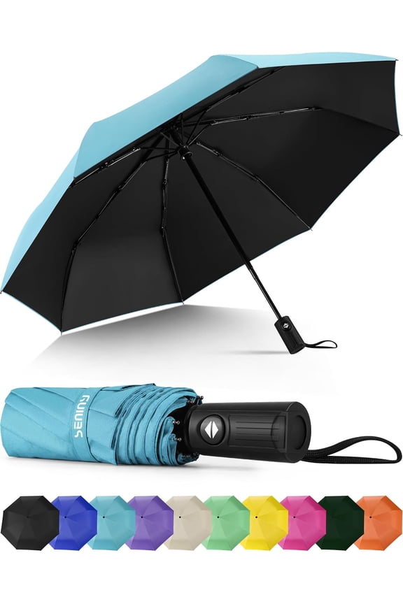 Windproof Travel Umbrella, Automatic Umbrellas for Rain, Portable & Compact Umbrellas for Backpack, Strong UV for Protection, Folding Small Sun Umbrella for Car, Walking