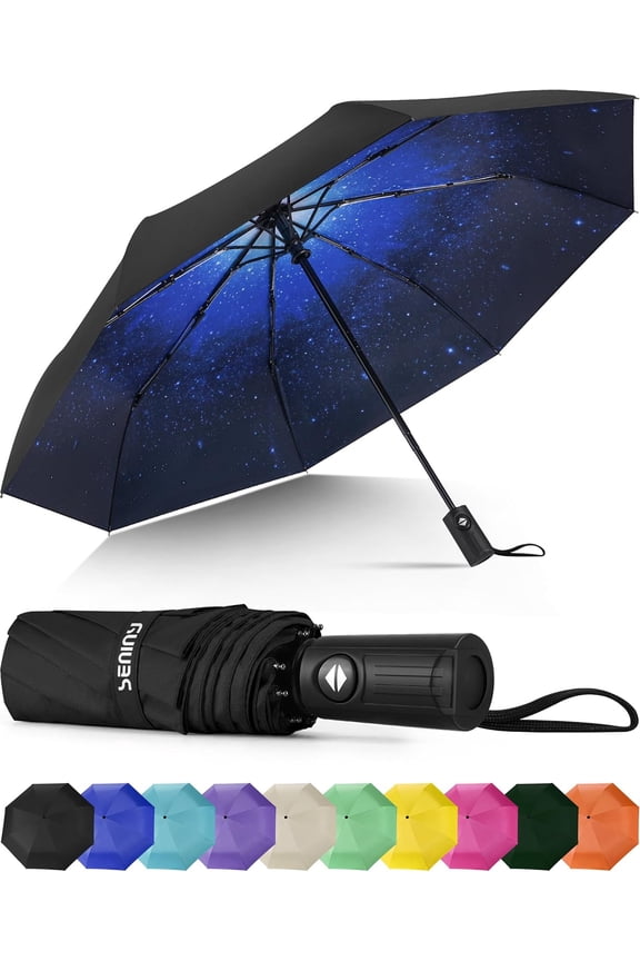 Windproof Travel Umbrella, Automatic Umbrellas for Rain, Portable & Compact Umbrellas for Backpack, Strong UV for Protection, Folding Small Sun Umbrella for Car, Walking
