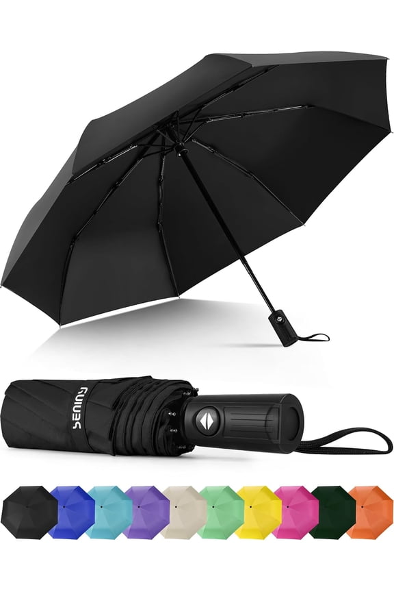 Windproof Travel Umbrella, Automatic Umbrellas for Rain, Portable & Compact Umbrellas for Backpack, Strong UV for Protection, Folding Small Sun Umbrella for Car, Walking