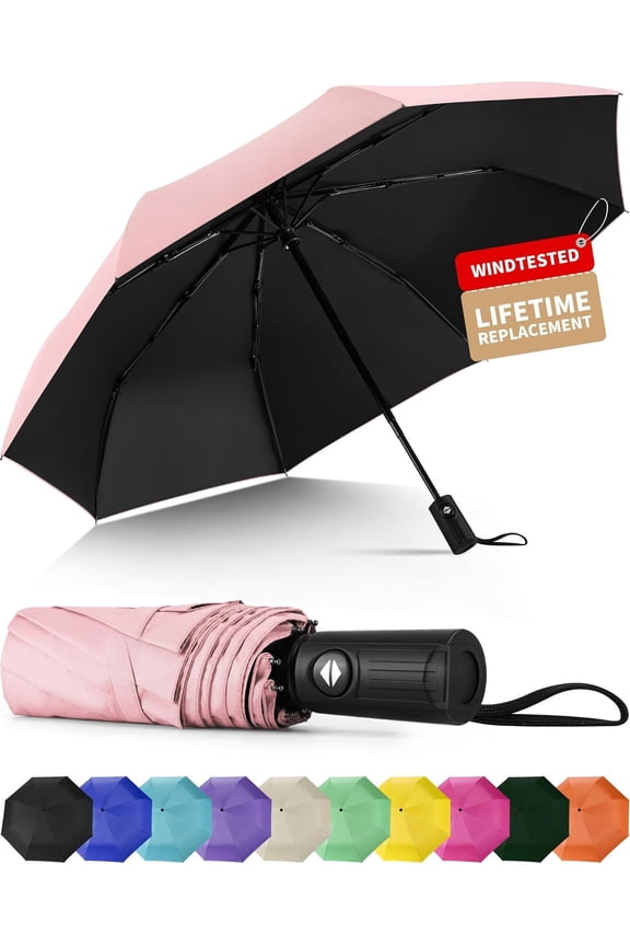 Windproof Travel Umbrella, Automatic Umbrellas for Rain, Portable & Compact Umbrellas for Backpack, UV for Protection, Folding Small Sun Umbrella for , Walking