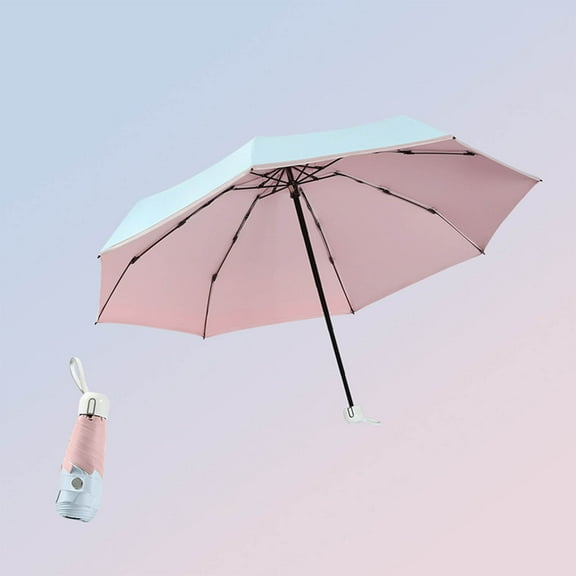 Windproof Travel Umbrella Compact Sun Shade UV Protection Foldable for Rain or Shine Outdoors(A)