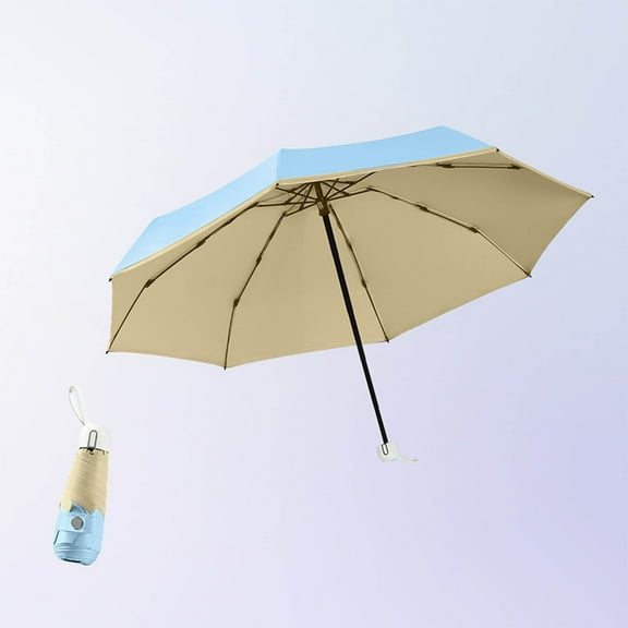 Windproof Travel Umbrella Compact Sun Shade UV Protection Foldable for Rain or Shine Outdoors(D)