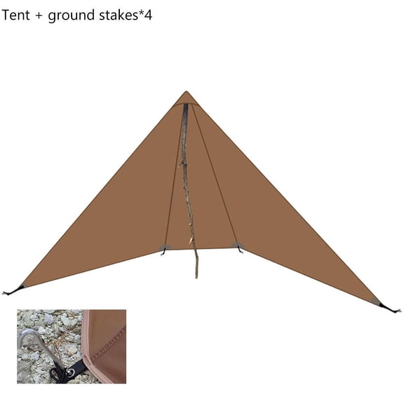 Windproof Triangular Screen For Camping, 20D Flame-Retardant Nylon Windbreak, Puncture-Resistant Tent StoveShield With Reinforced Patches, Quick Setup Without Guy Lines For Outdoor