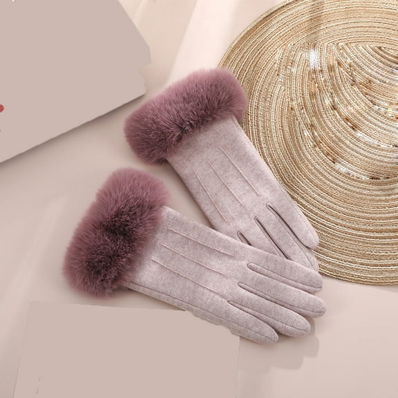 Windproof Warm Gloves for Women New Reflective Zipper Gloves Plush Thick Warm Windproof Men and Women Cycling Driving Car Skiing Outdoor Gloves Style B-141 Purple One Size