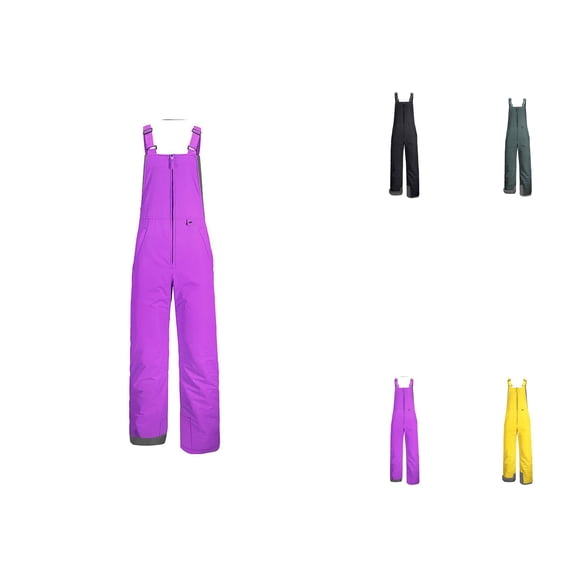 Windproof & Waterproof Insulated Ski Bib Pants for Boys and Girls – Reinforced Knees, Adjustable Waist, XL Plus Sizes, Unisex Snowboard Overalls