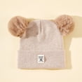 thumbnail image 1 of Windproof Winter Solid Color Children's Hat Beanie Hats Knitted Hats Warm Cap LIGHT KHAKI, 1 of 8