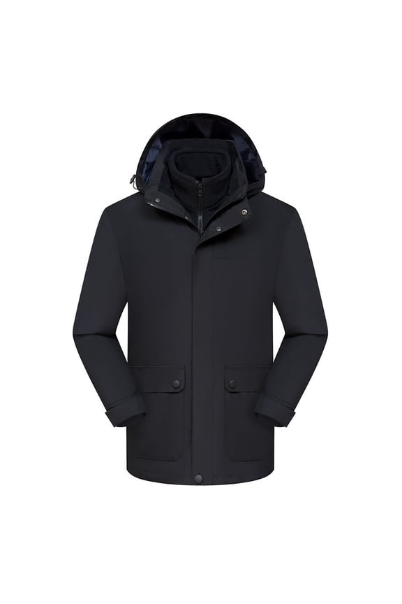 Windproof Winter Warm Coats for Womens Plus Size Men And Women Couple Style Sprinting Suit Three In One Or Two Outdoor Ski Riding Suit Hooded Warm Coat