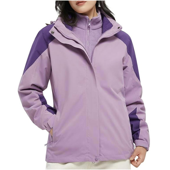 Windproof Winter Warm Coats for Womens Plus Size Womens' And Men's Three In Detachable Outdoor Mountaineering Suit And Ski Suit