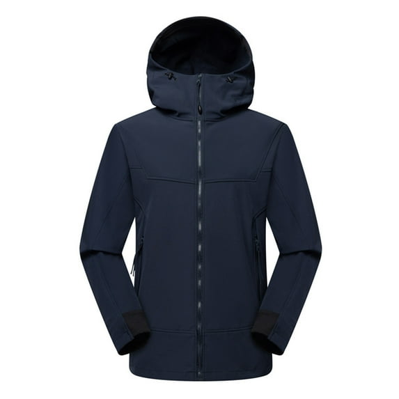 Windproof Winter Warm Coats for Womens Zip Up Solid Color Rain Jacket Outdoor Hooded Raincoat Windproof Top Gifts for Womens on Clearance!