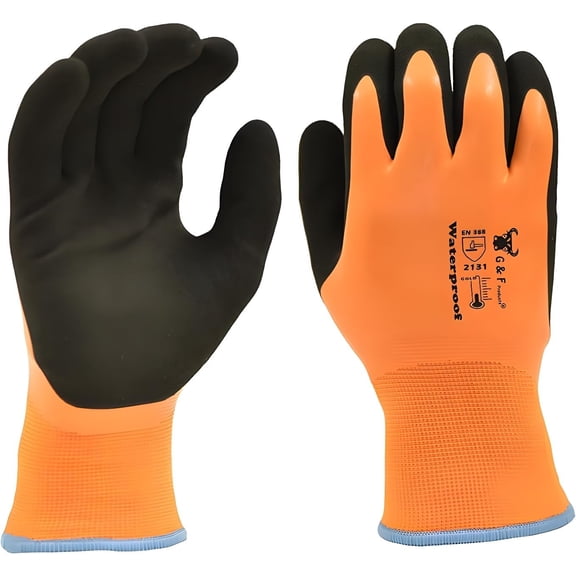 Windproof and Waterproof Cold-Weather Gloves with Acrylic Terry Lining for Palm and Fingers