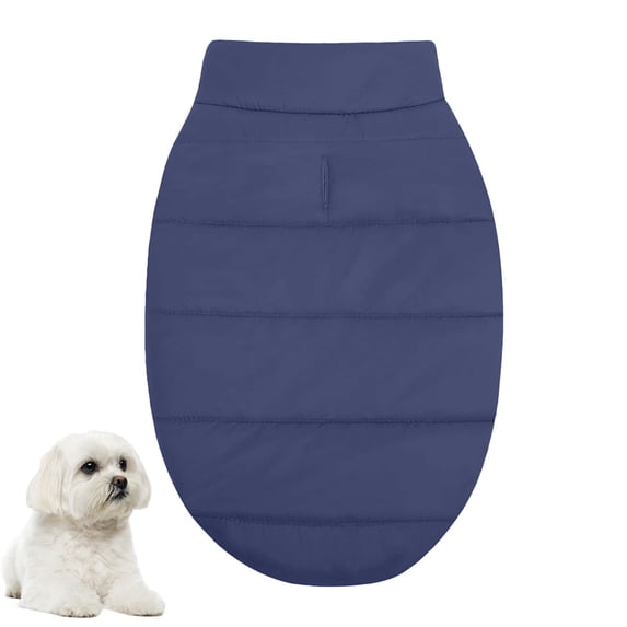 Windproof dog Winter coat Waterproof dog jacket Warm dog vest Cold weather pet clothing with double wool lining - blue