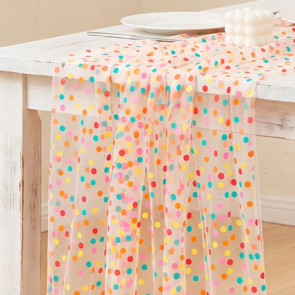Windream 2 Pack Colorful Polka Dot Table Runner 29x120 Inch VT04