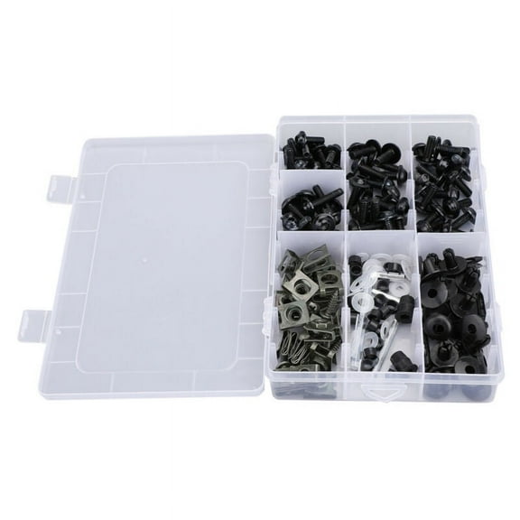 Windscreen Fairing Bolts Kit 198PCS Black For Honda/Kawasaki/Ducati