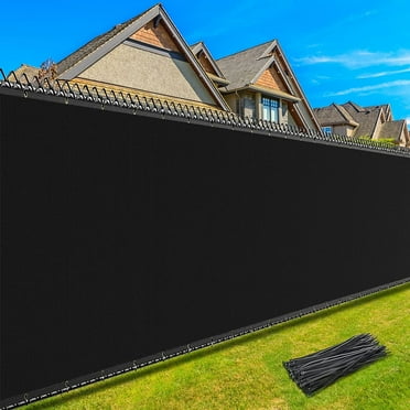 Windscreen Privacy Screen Fence Heavy Duty Fencing Mesh Shade Net Cover for Wall Garden Yard Backyard (6 ft x 50 ft, Black)