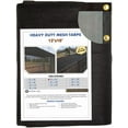 thumbnail image 1 of WindscreenSupplyCo Heavy Duty 12' x 16' Black Knitted Mesh Tarp with Grommets 60-70% Shade, 1 of 6