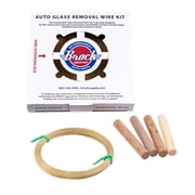 Windshield Auto Glass Removal Wire Kit 135 ft Stainless Steel Gold Braided Wiring w/ 4 Handles for Auto Glass Cutting Repair Disposal