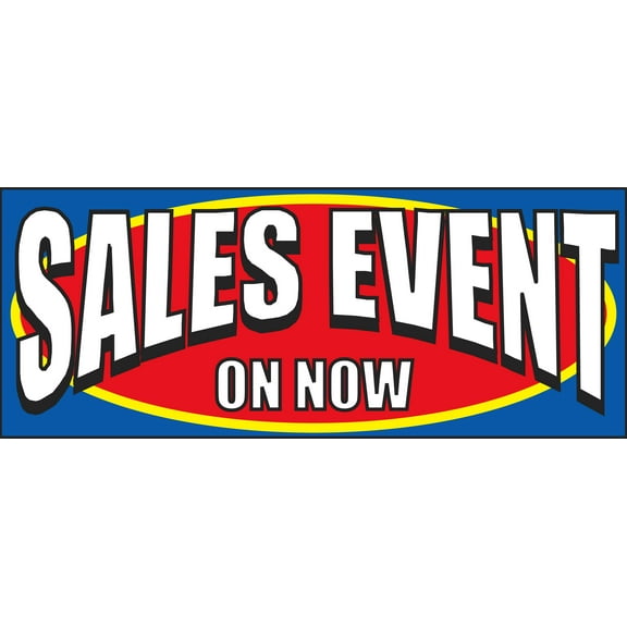 Windshield Banner With Bungee Cord - "Sales Event" - 50L x 20H