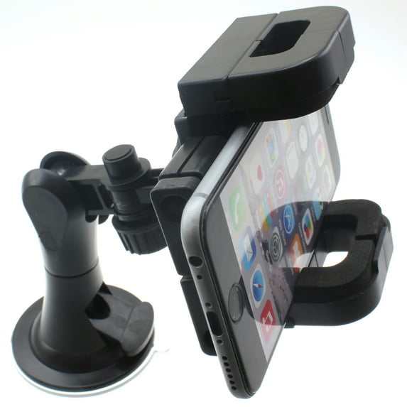 Windshield Car Mount for Motorola Moto G Pure - Holder Glass Cradle Rotating Dock Suction Stand Y1V Compatible With Motorola Moto G Pure Phone