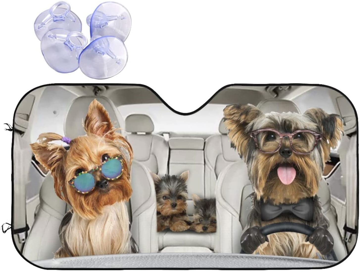 Windshield Car Sunshade Funny Terriers Dog Driver Windshield Sun Shade