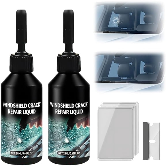 Windshield Chip Repair Kit Cracked Glass Fix Tool for Car Chips Cracks 2-Pack Universal Vehicles
