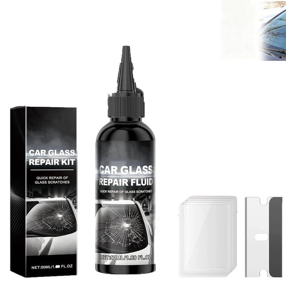 Windshield Chip Repair Kit, Fast-Acting Windshield Crack & Chip Repair Kit, Quick-Glass Repair Liquid, for Chips and Cracks (1Set)