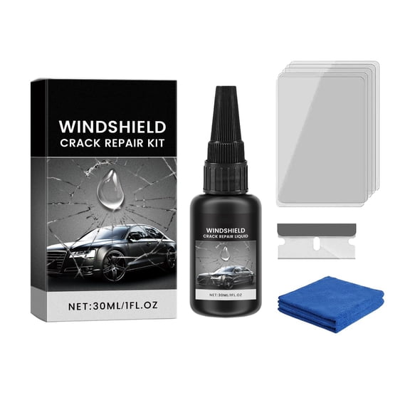 Windshield Chip Repair Kit Glass Crack Repair Resin for Auto Windshield Stone Chips Long Cracks Star Cracks Curing Films Blade Towel DIY Glass Restoration Kit Home Mirror Bathroom Protection Pro