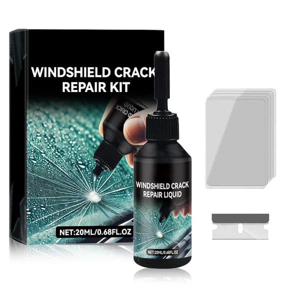 Windshield Chip Repair Kit, New Car Windshield Crack Repair Kit, Glass Cracks Gone Repair Kit, Glass Repair Liquid for Cracks, Quick Fix Windshield and Glass Repair Tools for Chips and Cracks