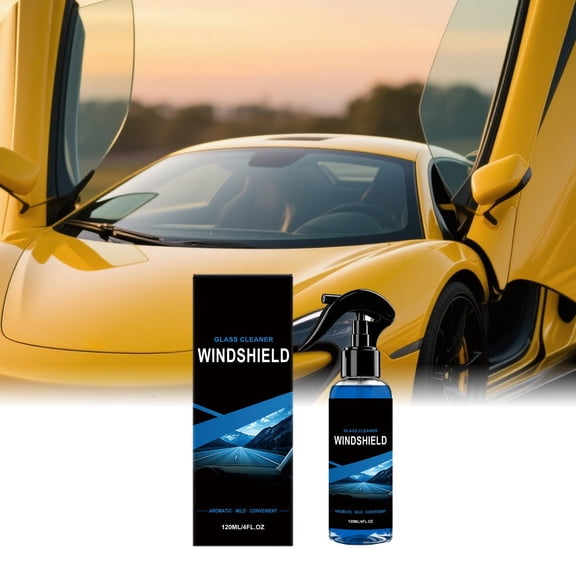 Windshield Cleaner Spray, Automotive Glass Cleaning Solution For Removing Dirt Grime And Streaks, Easy Spray Formula For Cars Trucks SUVs Drivers Daily Maintenance