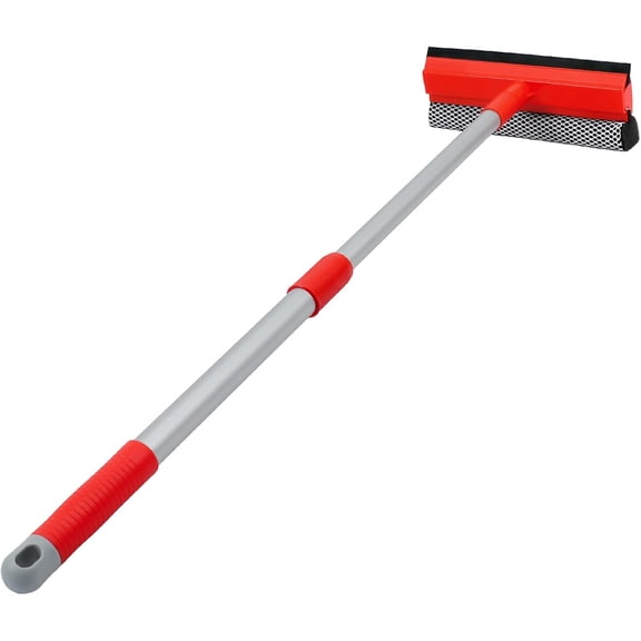 Windshield Cleaner Tool 2 in 1  Window  with Extendable Handle (18"-28.5") Window Cleaner with  and Sponge for Shower, Glass Cleaning
