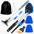 thumbnail image 1 of Windshield Cleaner Tool, Car Interior Cleaning Kit with Extendable Handle and 3 Reusable Microfiber Pads, Auto Glass Wiper and Detailing Brush Kit for Car & Home Window, Blue, 1 of 7