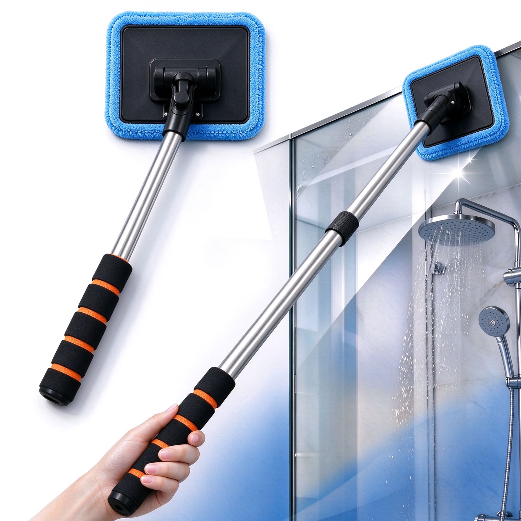 Window Cleaning Machine Tools Windshield Cleaner Tool, Double Sided Window Cleaner with Extendable ...
