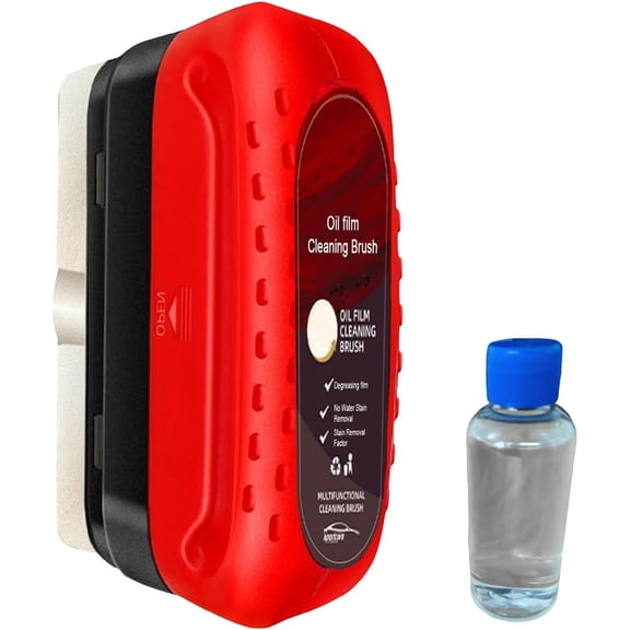 Windshield Cleaner Tool, Hydrophobic Glass Coating, Improves Clarity and Visibility, Universal Car Oil Film Removal Anti-Rain Mist, Versatile Effective Glass Cleaning Brush for All Vehicles (B)