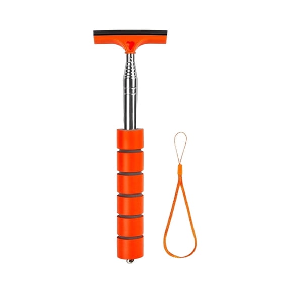 Windshield Cleaner Tool,Telescopic Auto Mirror Squeegee Cleaner,Car Interior Detailing Cleaning Kit,Reusable Car Rearview Mirror Wiper,Glass Wiper Brush Kit for Cars(Orange)