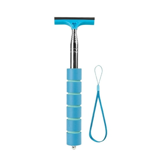 Windshield Cleaner Tool,Telescopic Auto Mirror Squeegee Cleaner,Car Interior Detailing Cleaning Kit,Reusable Car Rearview Mirror Wiper,Glass Wiper Brush Kit for Cars(Blue)