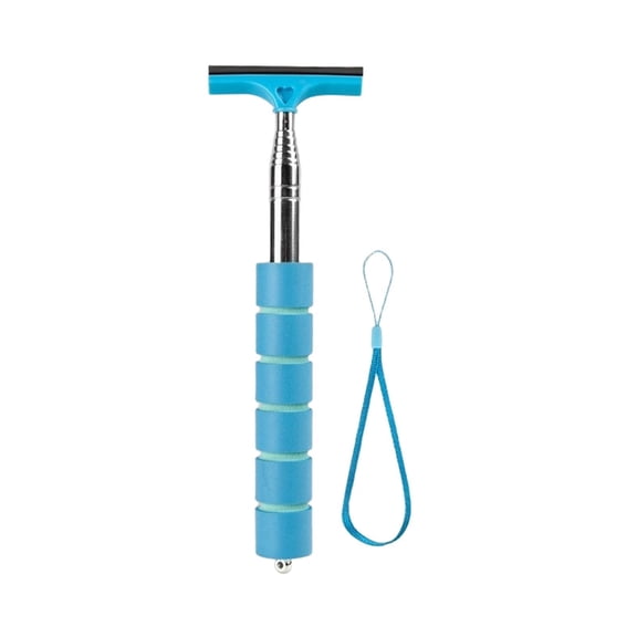 Windshield Cleaner Tool,Telescopic Auto Mirror Squeegee Cleaner,Car Interior Detailing Cleaning Kit,Reusable Car Rearview Mirror Wiper,Glass Wiper Brush Kit for Cars(Blue)