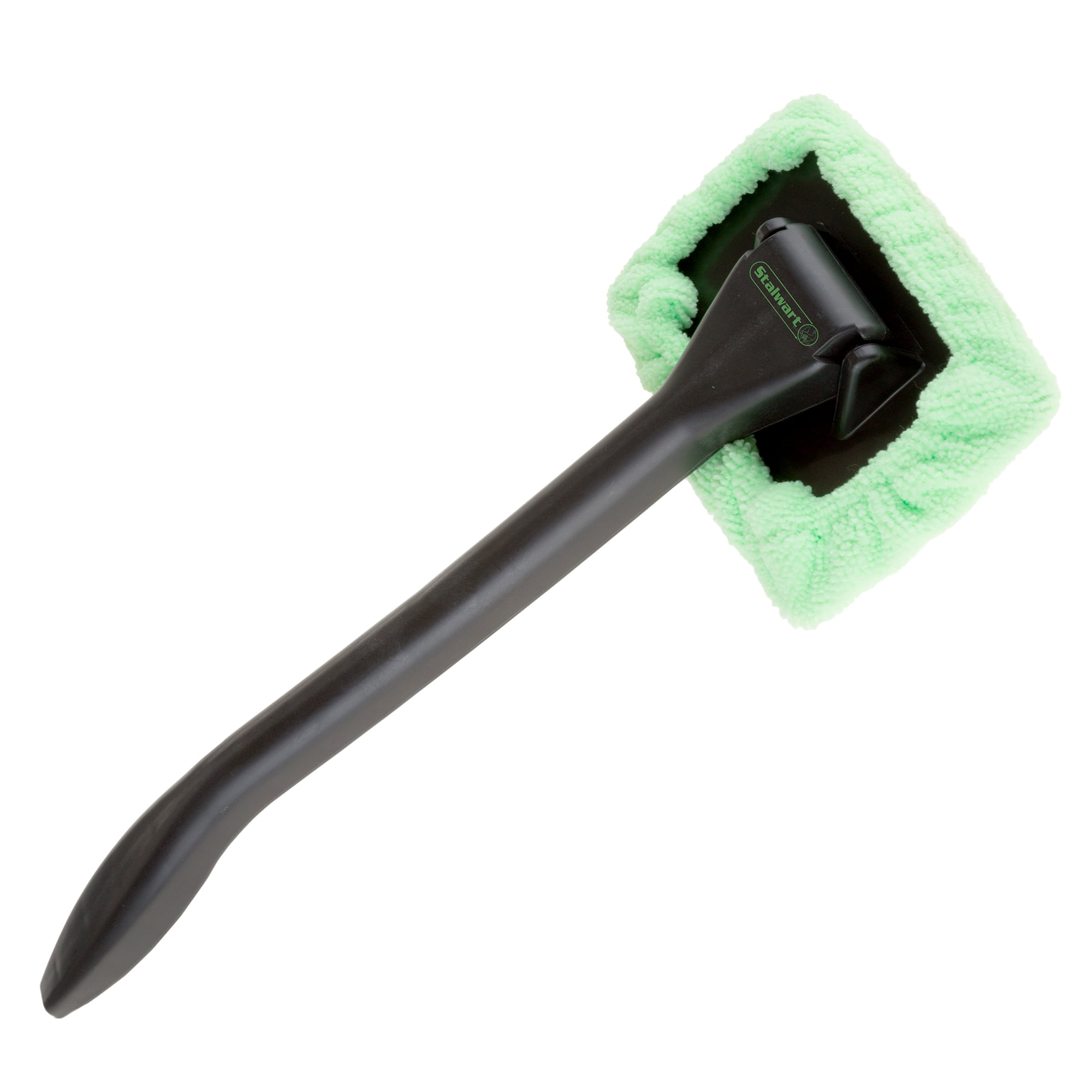 Stalwart Windshield Cleaner with Microfiber Cloth, Handle and Pivoting Head- Glass Washer Cleaning Tool for Windows (Green) (134916ADC)