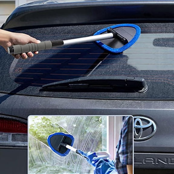Windshield Cleaning Tool, 2026 New Car Interior Window Cleaning Kit with Extendable Handle, with 3 Towel Pads Windshield Cleaning Tool, Auto Glass Wiper for Windshield, Trucks, SUVs, RVs