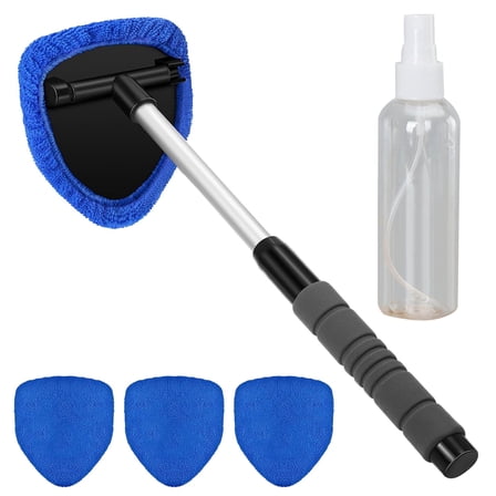 Windshield Cleaning Tool, Ongmies Car Window Cleaner, Car Windshield Cleaner Kit - Expandable Handle, 4 Microfiber Pads, Rain Brush