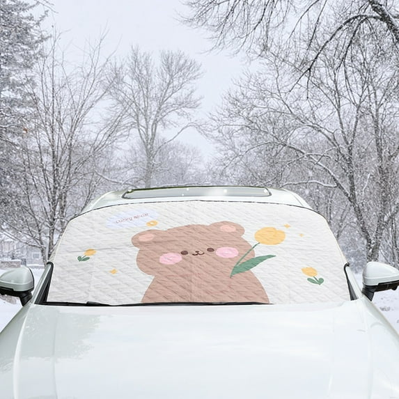 Windshield Cover For Ice And Snow,Car Front Glass Snow Shield Snow Cover Winter Window Frost Cover Car Decorative Cute Fashion